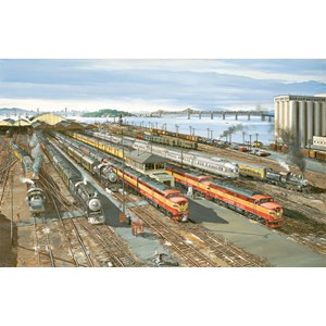 SunsOut (49478) - Larry Fisher: "Am Bahnhof" - 1000 Teile Puzzle