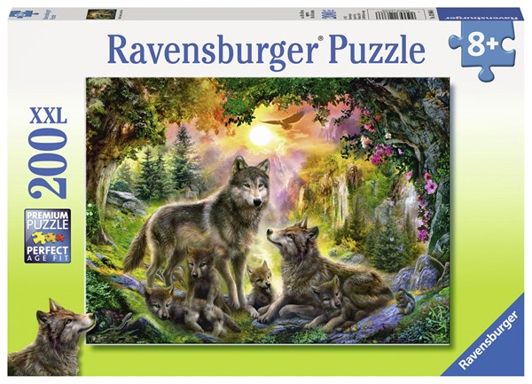Ravensburger (12686) - "Wolf Family in the Sun" - 200 Teile Puzzle