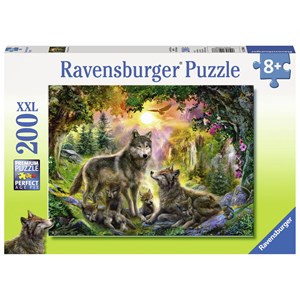Ravensburger (12686) - "Wolf Family in the Sun" - 200 Teile Puzzle