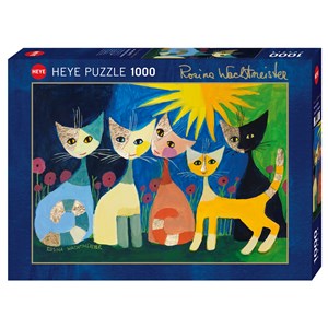 Heye (29772) - Rosina Wachtmeister: "Bunte Katzen" - 1000 Teile Puzzle