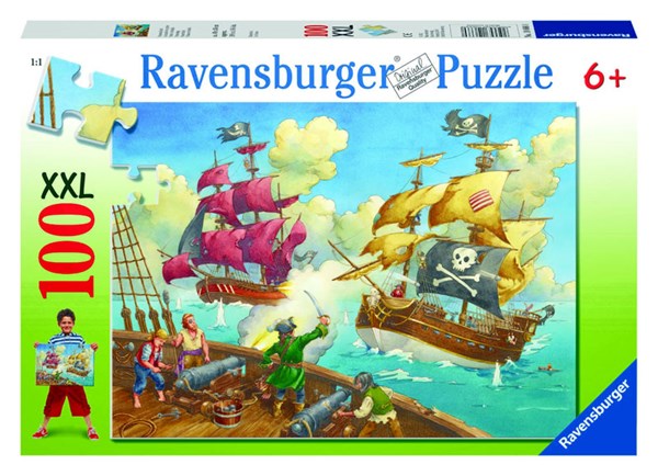 Ravensburger (10666) - "Pirate Battle" - 100 Teile Puzzle