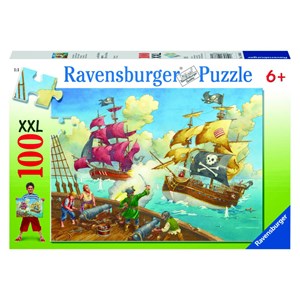 Ravensburger (10666) - "Pirate Battle" - 100 Teile Puzzle