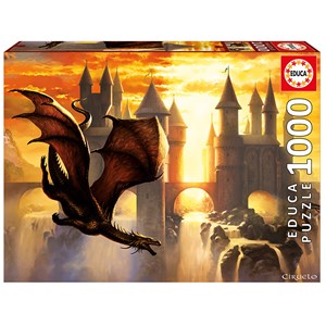 Educa (17312) - "Drachen im Sonnenuntergang" - 1000 Teile Puzzle