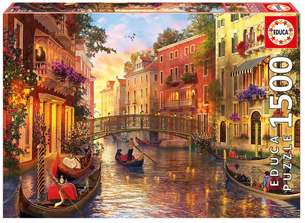 Educa (17124) - Dominic Davison: "Sonnenuntergang in Venedig" - 1500 Teile Puzzle