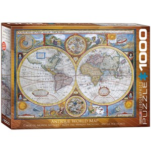 Eurographics (6000-2006) - "Antike Weltkarte" - 1000 Teile Puzzle