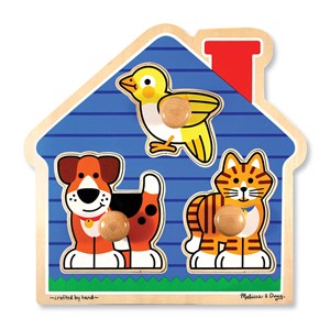 Melissa and Doug (2055) - "House Pets Jumbo Knob" - 3 Teile Puzzle