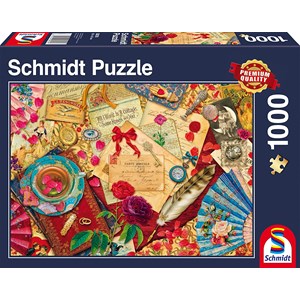 Schmidt Spiele (58218) - Aimee Stewart: "Alte Liebesbriefe" - 1000 Teile Puzzle