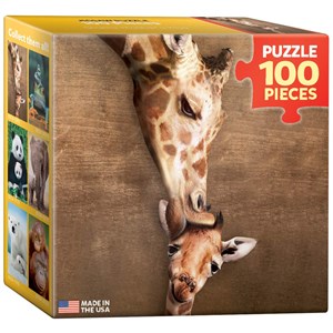 Eurographics (8104-0301) - "Mütterlicher Giraffenkuss" - 100 Teile Puzzle