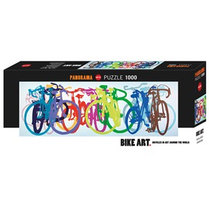 Heye (29737) - "Farbenfrohe Fahrräder in einer Reihe" - 1000 Teile Puzzle