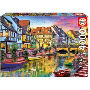 Educa (17134) - "Kanal in Colmar, Frankreich" - 4000 Teile Puzzle