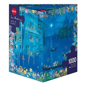 Heye (29695) - "Katzen in Venedig" - 1000 Teile Puzzle