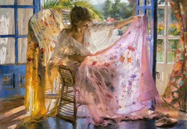 Educa (16314) - Vicente Romero: "Pink Shawl Vincente Romero" - 2000 Teile Puzzle