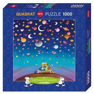 Heye (29800) - Guillermo Mordillo: "Kuscheln unterm Sternenhimmel" - 1000 Teile Puzzle