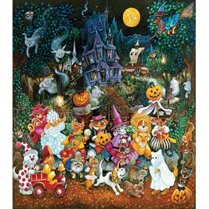 SunsOut (21899) - Bill Bell: "Trick or Treat Dogs" - 300 Teile Puzzle
