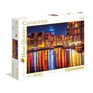 Clementoni (35037) - "Amsterdam bei Nacht" - 500 Teile Puzzle