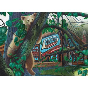 Cobble Hill (51015) - Darlene Gait: "Entspannter Bär auf dem Baum" - 1000 Teile Puzzle