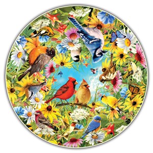 A Broader View (411) - "Backyard Birds (Round Table Puzzle)" - 500 Teile Puzzle