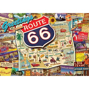Buffalo Games (3887) - Kate Ward Thacker: "Route 66 (revised)" - 500 Teile Puzzle