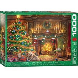 Eurographics (6000-0974) - Dominic Davison: "Weihnachts Labradors" - 1000 Teile Puzzle