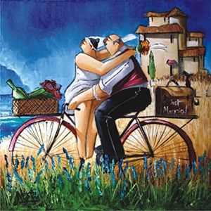Anatolian (PER1013) - Ronald West: "Verliebtes Paar auf dem Fahrrad" - 1000 Teile Puzzle