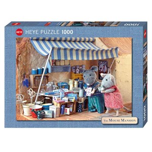 Heye (29659) - Karina Schaapman: "Mäuse besuchen den Markt" - 1000 Teile Puzzle