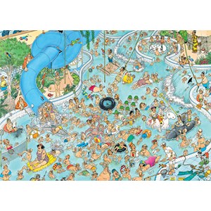 Jumbo (17314) - Jan van Haasteren: "Jan van Haasteren - Tropischer Badetag" - 1500 Teile Puzzle