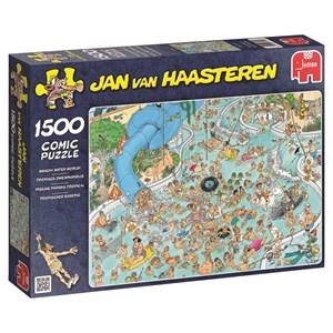 Jumbo (17314) - Jan van Haasteren: "Jan van Haasteren - Tropischer Badetag" - 1500 Teile Puzzle