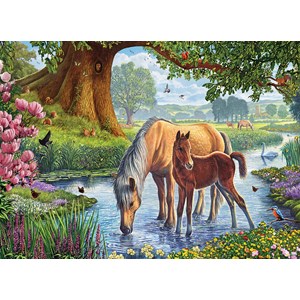 Eurographics (6000-0976) - Steve Crisp: "Pferde im Bach" - 1000 Teile Puzzle