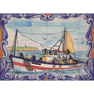Jumbo (18542) - "Malerei auf blauen Fliesen aus Ferragudo" - 1000 Teile Puzzle