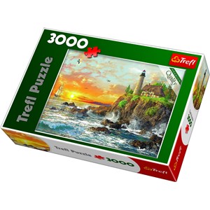Trefl (33044) - "Sonnenuntergang an der felsigen Küste" - 3000 Teile Puzzle