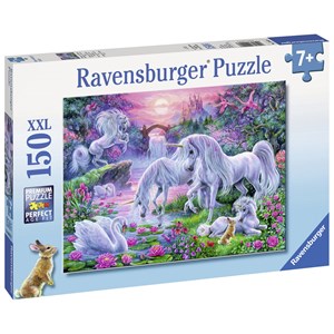 Ravensburger (10021) - "Einhörner im Abendrot" - 150 Teile Puzzle