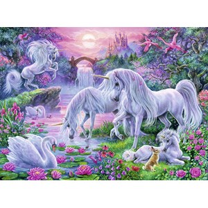 Ravensburger (10021) - "Einhörner im Abendrot" - 150 Teile Puzzle