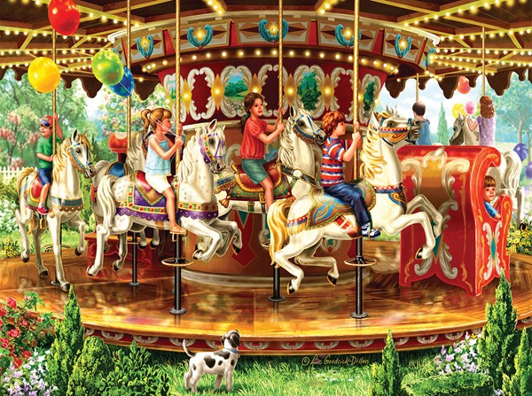 SunsOut (59798) - Liz Goodrick-Dillon: "Carousel Ride" - 1000 Teile Puzzle