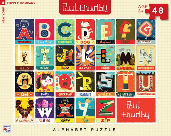 New York Puzzle Co (PT1303) - Paul Thurby: "Alphabet" - 48 Teile Puzzle