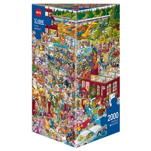 Heye (29796) - "Auf dem Flohmarkt" - 2000 Teile Puzzle