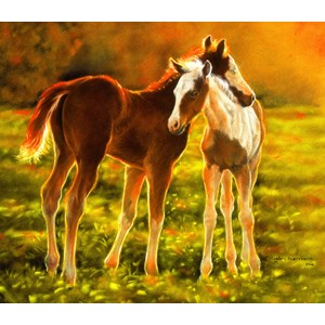 SunsOut (39506) - "Backlit Foals" - 550 Teile Puzzle