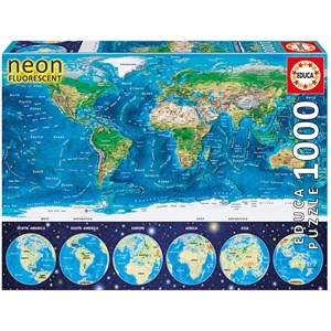 Educa (16760) - "Neon - Weltkarte" - 1000 Teile Puzzle