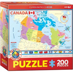 Eurographics (6200-0797) - "Karte von Kanada" - 200 Teile Puzzle
