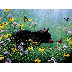 SunsOut (69601) - Abraham Hunter: "Black Bear and Butterfly" - 500 Teile Puzzle