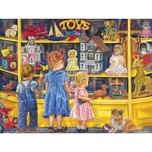 SunsOut (35834) - Tricia Reilly-Matthews: "Stauen vor dem Spielzeugladen" - 300 Teile Puzzle