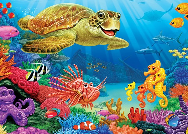Cobble Hill (58866) - "Undersea Turtle" - 35 Teile Puzzle