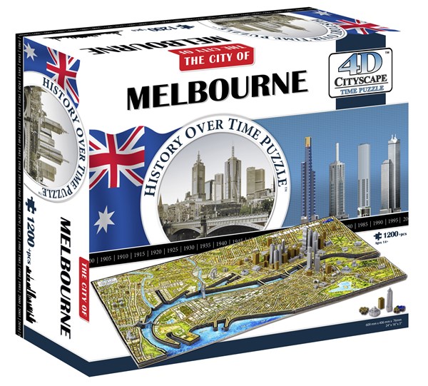 4D Cityscape (40060) - "Melbourne, Australia" - 1200 Teile Puzzle