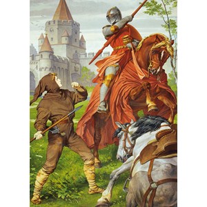 Heye (29734) - "Parzival kämpft gegen den Ritter" - 1000 Teile Puzzle