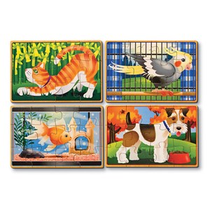 Melissa and Doug (3790) - "Pets Puzzles in a Box" - 12 Teile Puzzle