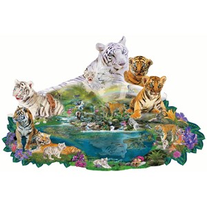 SunsOut (96108) - Alixandra Mullins: "Tigers at the Pool" - 1000 Teile Puzzle