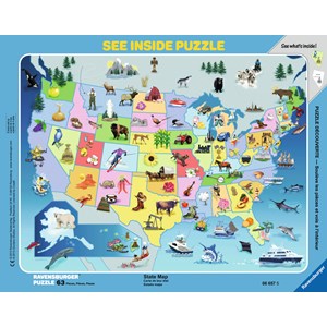 Ravensburger (06657) - "State Map" - 63 Teile Puzzle