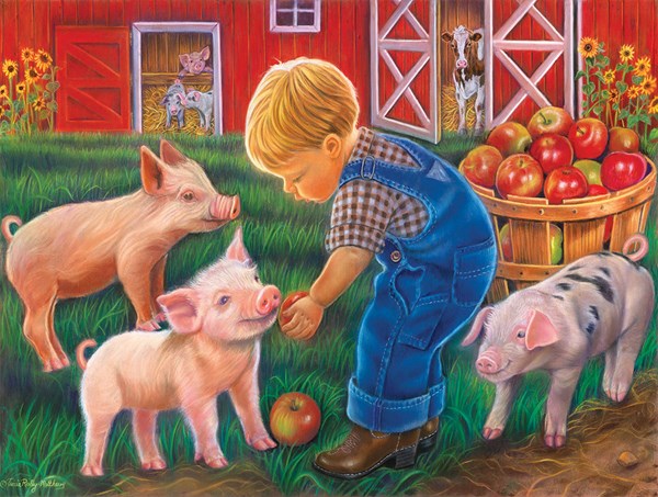 SunsOut (35838) - Tricia Reilly-Matthews: "Farm Boy" - 300 Teile Puzzle
