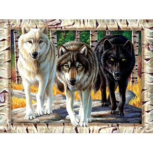 SunsOut (58681) - Cynthie Fisher: "Wolf Pack Colors" - 1000 Teile Puzzle