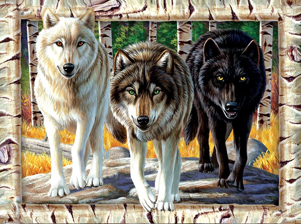 SunsOut (58681) - Cynthie Fisher: "Wolf Pack Colors" - 1000 Teile Puzzle