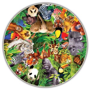 A Broader View (373) - "Wild Animals (Round Table Puzzle)" - 500 Teile Puzzle